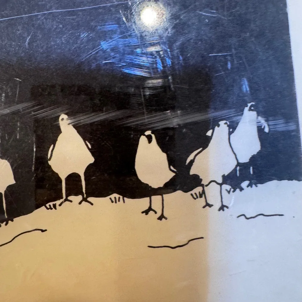 Lubov '83 Seagulls Long Island NY plastic‎ Tray Artist Signed Art